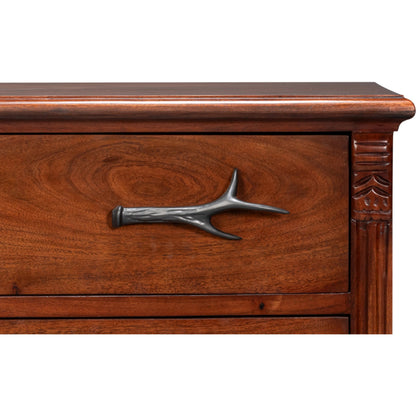 Redford Chest of Drawer by Sarreid Ltd. in brown. Made from acacia wood in a unique style.