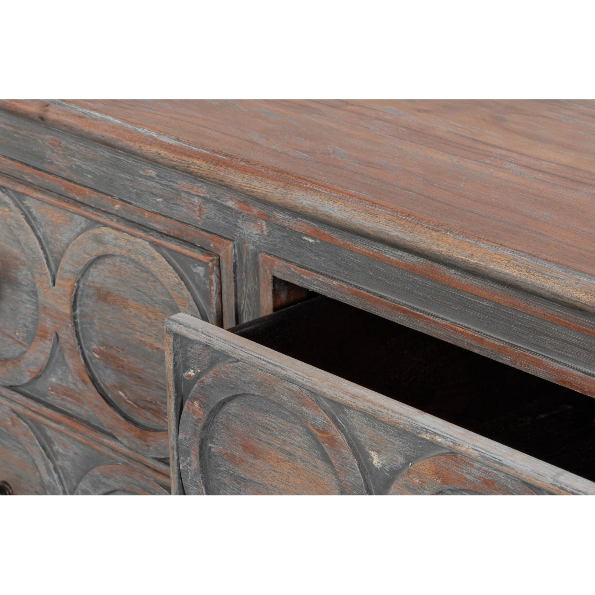 La Cercle Sideboard by Sarreid Ltd. in black and 6 drawers. Made from unique in a unique style.