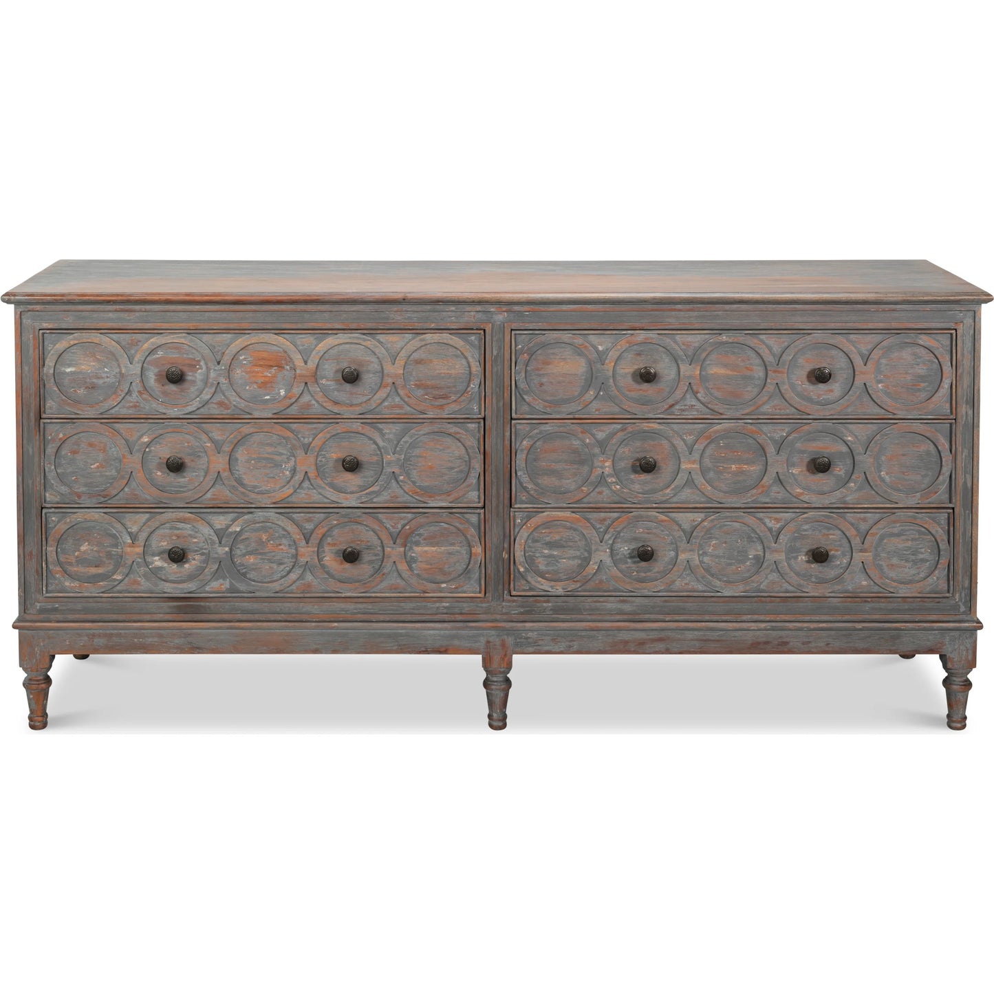 008 SI-2531069 | Additional Silo | La Cercle Sideboard by Sarreid Ltd. in black and 6 drawers. Made from unique in a unique style.