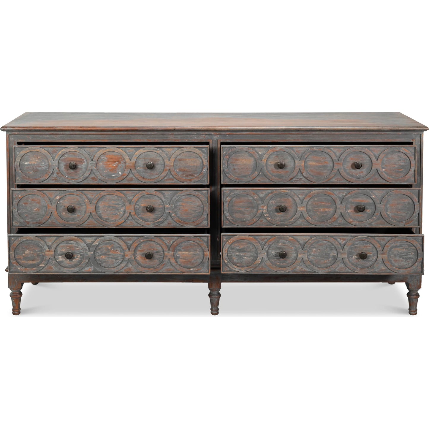 009 SI-2531069 | Additional Silo | La Cercle Sideboard by Sarreid Ltd. in black and 6 drawers. Made from unique in a unique style.