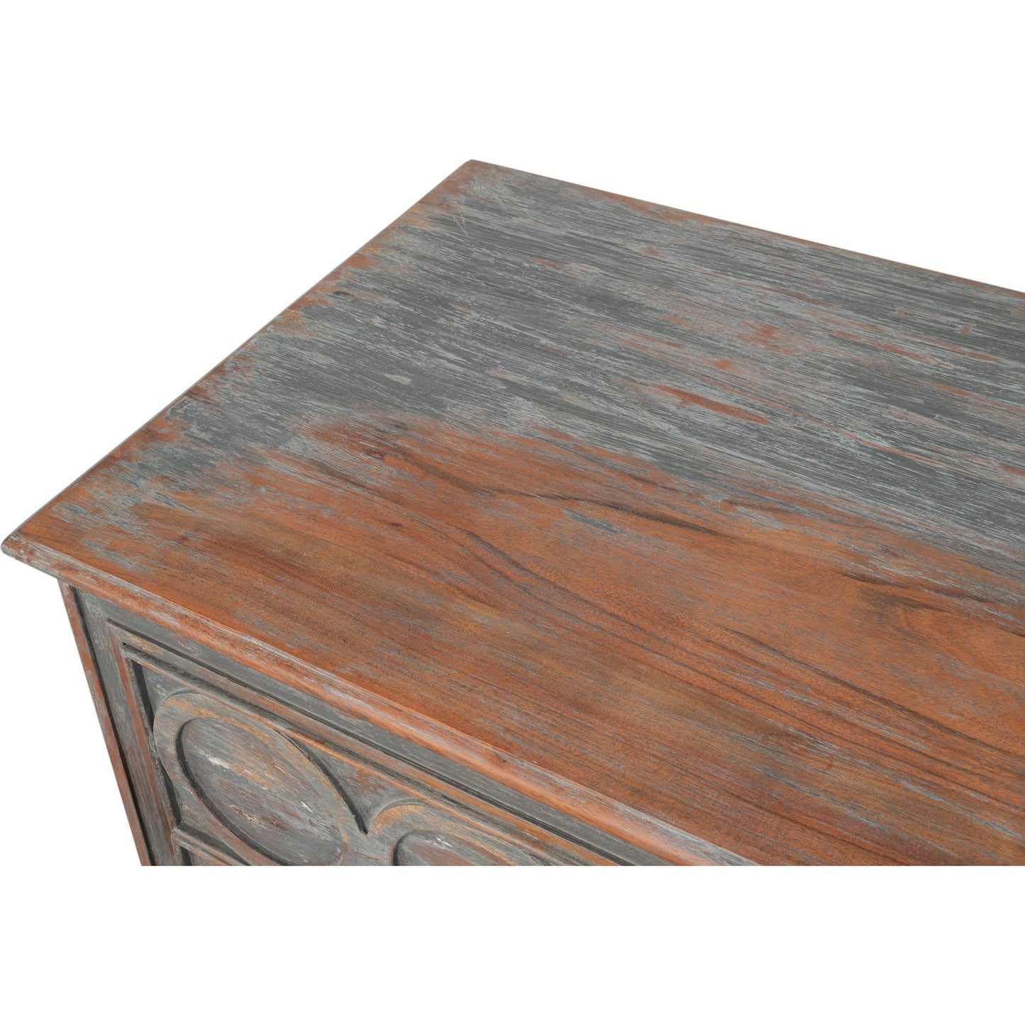 010 SI-2531069 | Closeup | La Cercle Sideboard by Sarreid Ltd. in black and 6 drawers. Made from unique in a unique style.