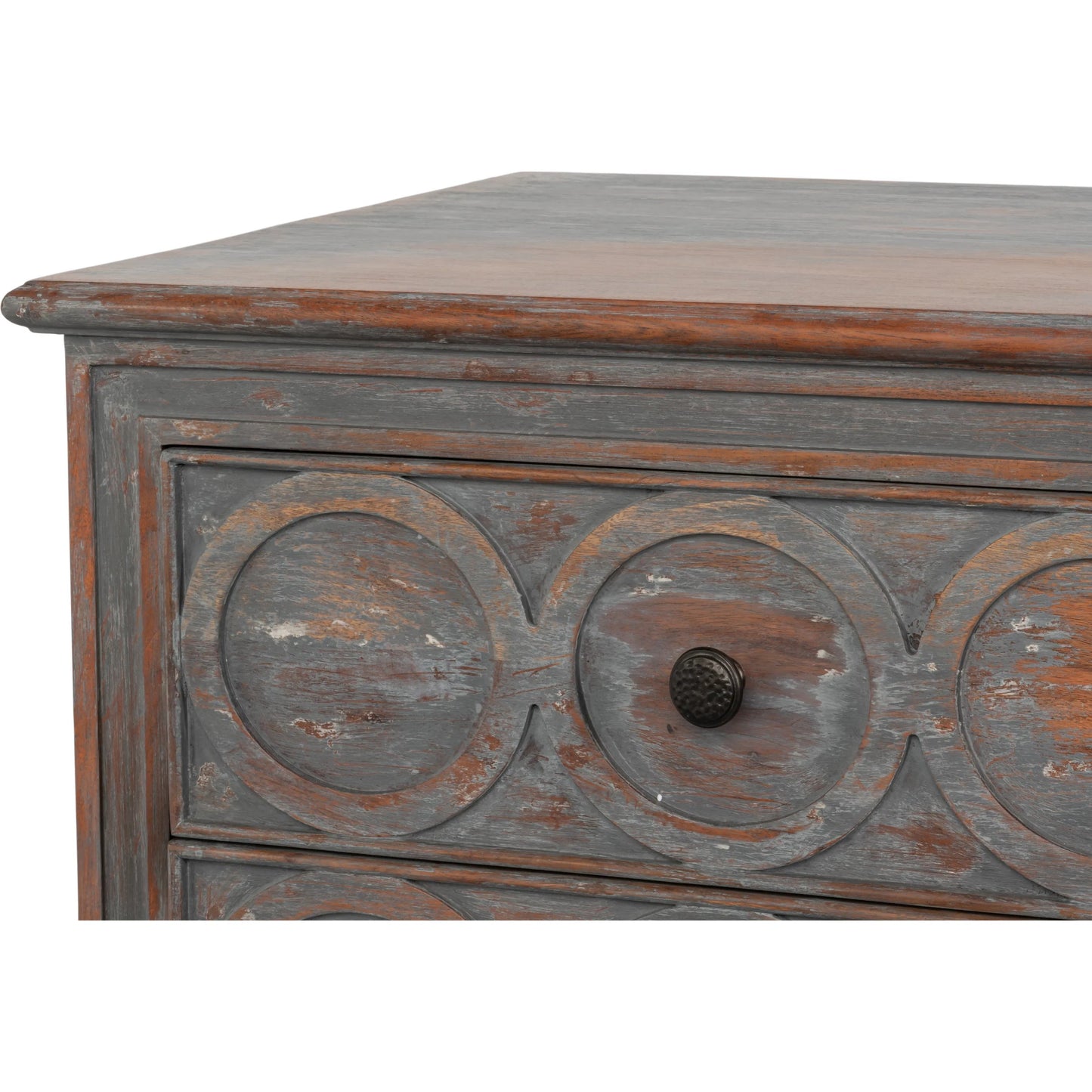 011 SI-2531069 | Closeup | La Cercle Sideboard by Sarreid Ltd. in black and 6 drawers. Made from unique in a unique style.