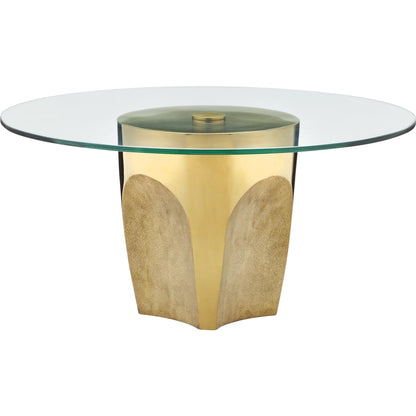 Lemy Cocktail Table by Currey and Company. Made from stainless steel, tempered glass in a modern style.