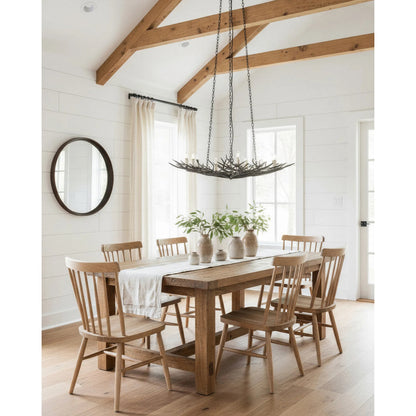 Rainforest Chandelier by Currey and Company in rustic bronze. Made from unique in a rustic style.