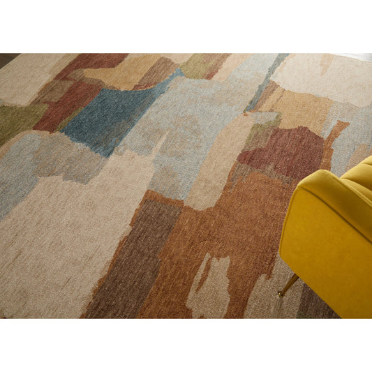 Pearson PRS39SDF Indoor/Outdoor Rug by Feizy in blue, ivory, orange. Made from polyester in a unique style.