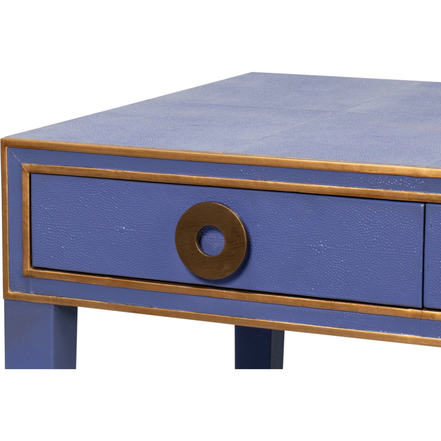 013 SI-2238551 | Closeup | Gabriella Shagreen Desk/Table by Sarreid Ltd.. Made from leather, wood in a eclectic & global style.