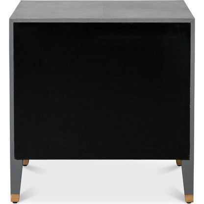 Gabriella Night Stand by Sarreid Ltd.. Made from wood, embossed shagreen leather in a traditional style.