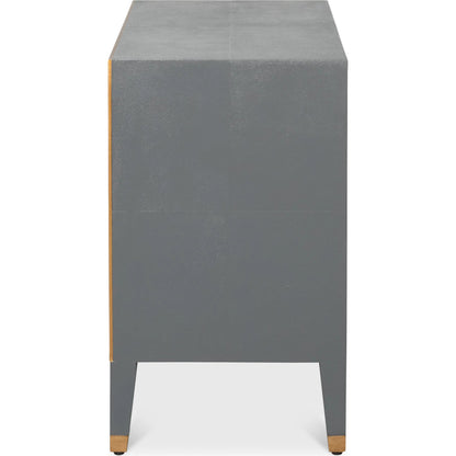 Gabriella Night Stand by Sarreid Ltd.. Made from wood, embossed shagreen leather in a traditional style.