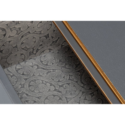 Gabriella Night Stand by Sarreid Ltd.. Made from wood, embossed shagreen leather in a traditional style.