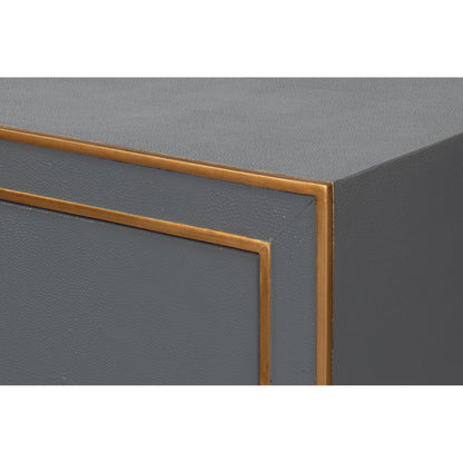 Gabriella Night Stand by Sarreid Ltd.. Made from wood, embossed shagreen leather in a traditional style.