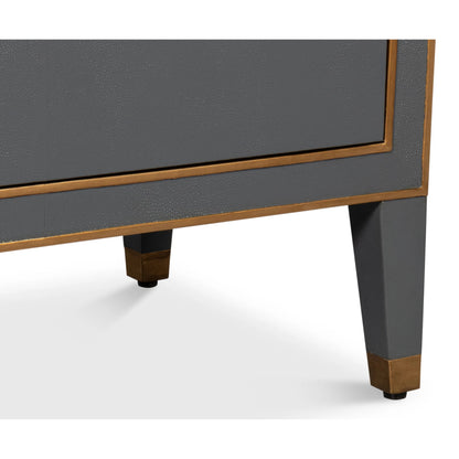 Gabriella Night Stand by Sarreid Ltd.. Made from wood, embossed shagreen leather in a traditional style.