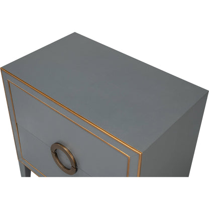Gabriella Night Stand by Sarreid Ltd.. Made from wood, embossed shagreen leather in a traditional style.