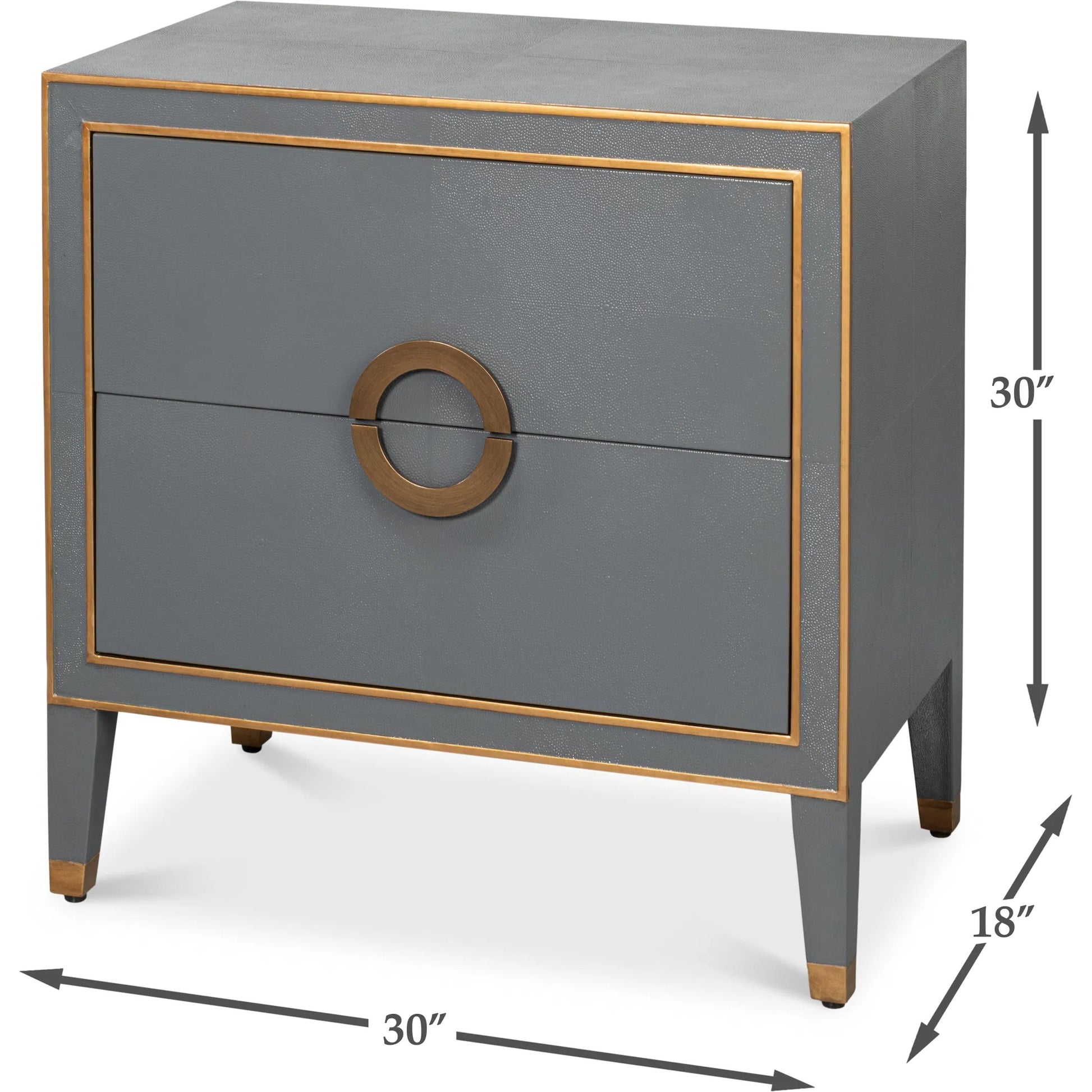 Gabriella Night Stand by Sarreid Ltd.. Made from wood, embossed shagreen leather in a traditional style.