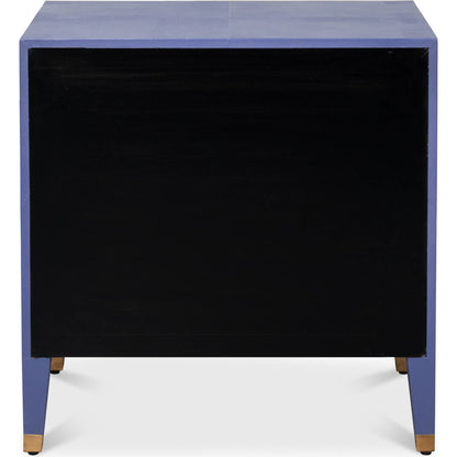 Gabriella Night Stand by Sarreid Ltd.. Made from wood, embossed shagreen leather in a traditional style.