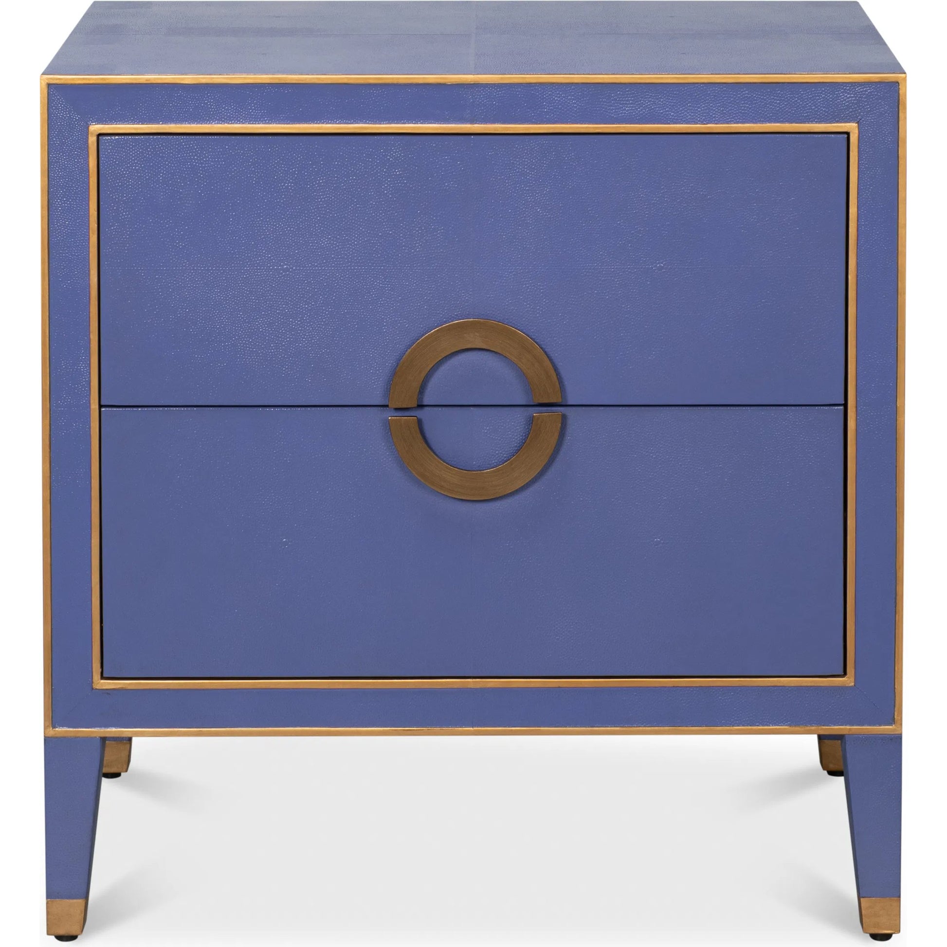 Gabriella Night Stand by Sarreid Ltd.. Made from wood, embossed shagreen leather in a traditional style.