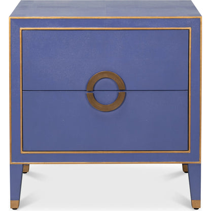 Gabriella Night Stand by Sarreid Ltd.. Made from wood, embossed shagreen leather in a traditional style.