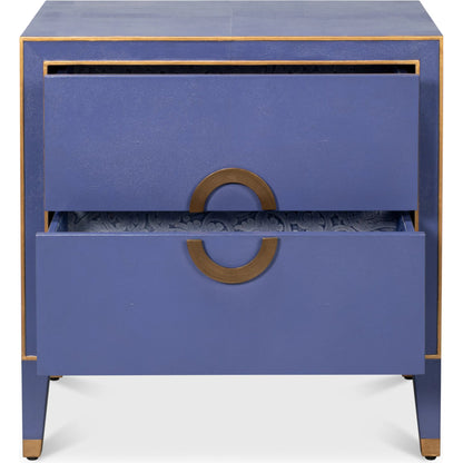 Gabriella Night Stand by Sarreid Ltd.. Made from wood, embossed shagreen leather in a traditional style.
