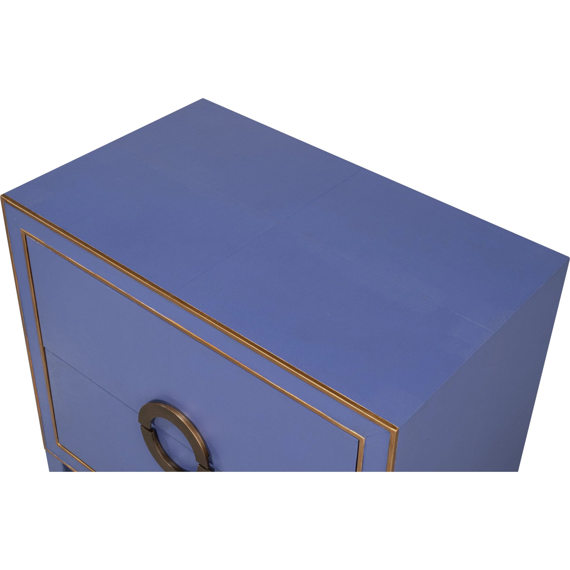 Gabriella Night Stand by Sarreid Ltd.. Made from wood, embossed shagreen leather in a traditional style.