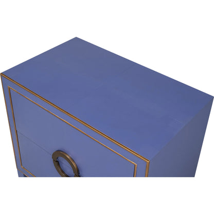 Gabriella Night Stand by Sarreid Ltd.. Made from wood, embossed shagreen leather in a traditional style.