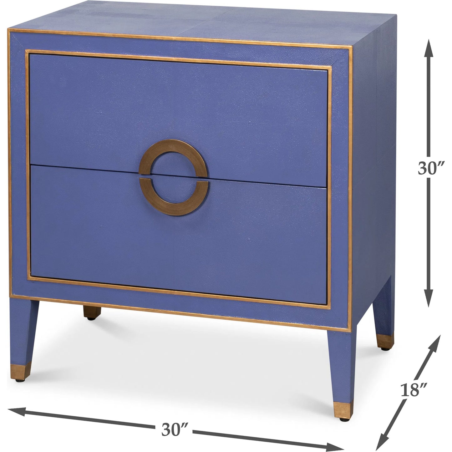 011 SI-2238554 | Additional Silo | Gabriella Night Stand by Sarreid Ltd.. Made from wood, embossed shagreen leather in a traditional style.