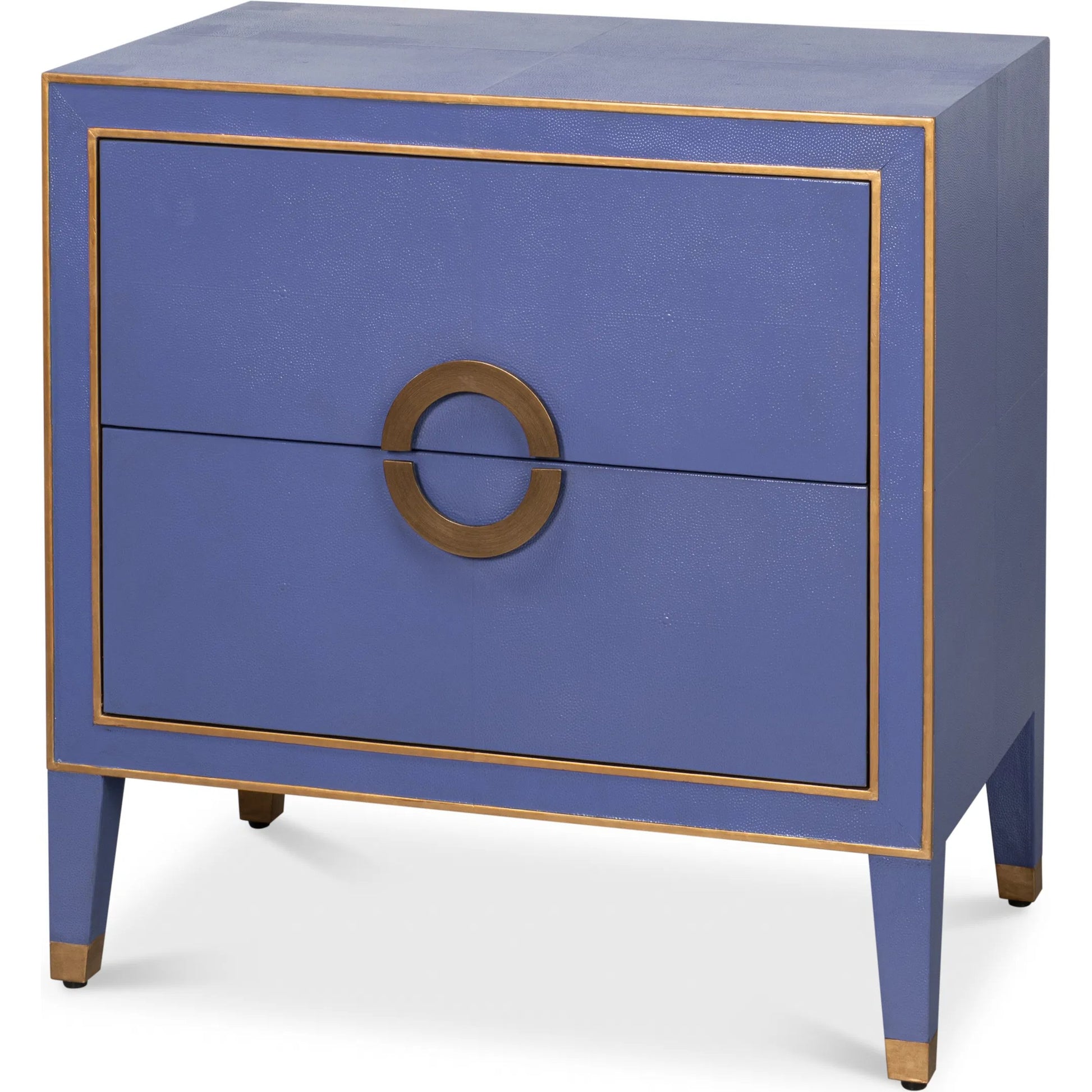 Gabriella Night Stand by Sarreid Ltd.. Made from wood, embossed shagreen leather in a traditional style.