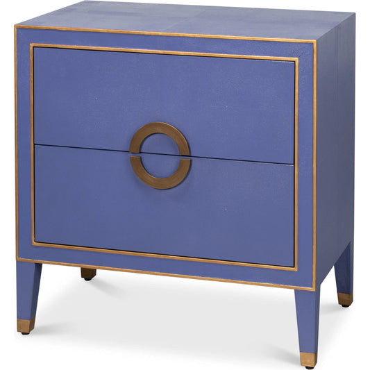 Gabriella Night Stand by Sarreid Ltd.. Made from wood, embossed shagreen leather in a unique style.