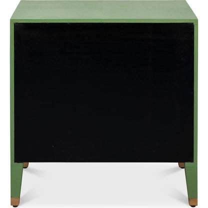 Gabriella Night Stand by Sarreid Ltd.. Made from wood, embossed shagreen leather in a traditional style.