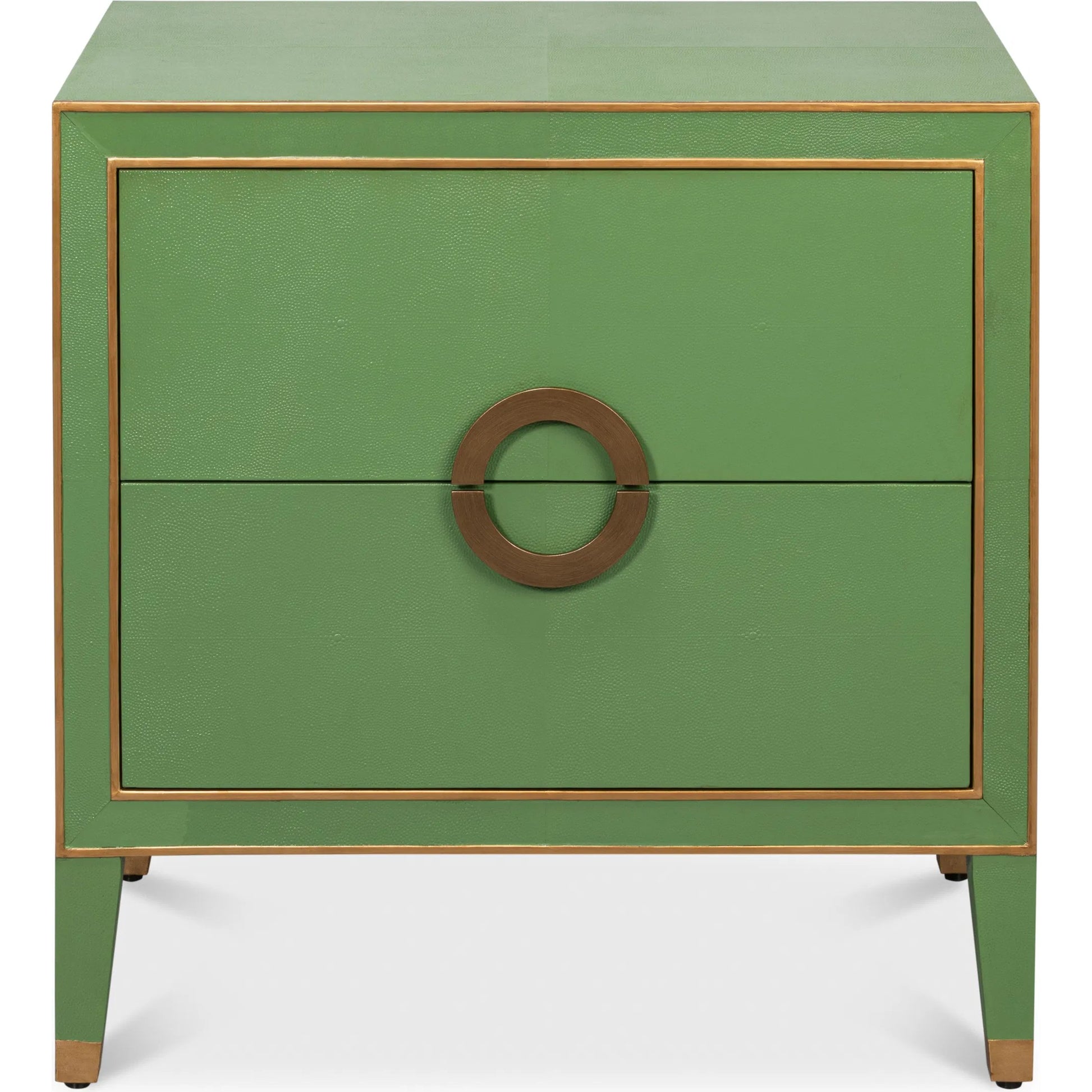 Gabriella Night Stand by Sarreid Ltd.. Made from wood, embossed shagreen leather in a traditional style.