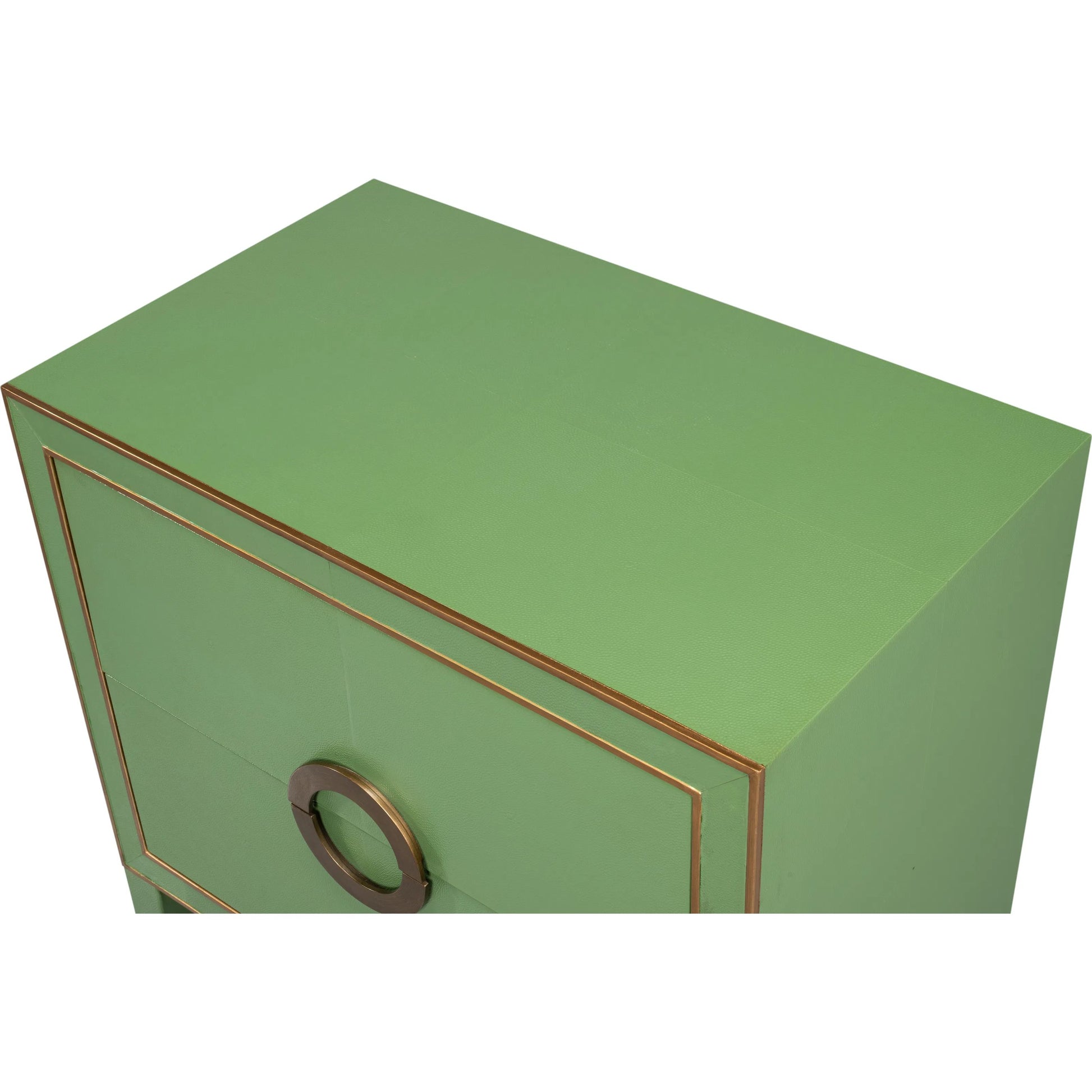 Gabriella Night Stand by Sarreid Ltd.. Made from wood, embossed shagreen leather in a traditional style.