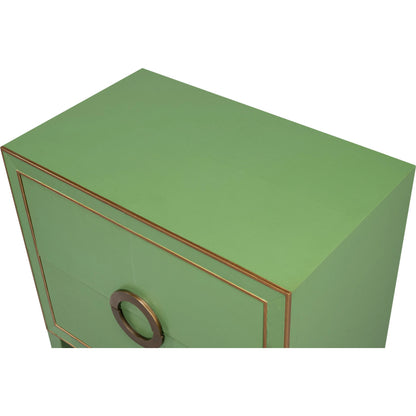 Gabriella Night Stand by Sarreid Ltd.. Made from wood, embossed shagreen leather in a traditional style.