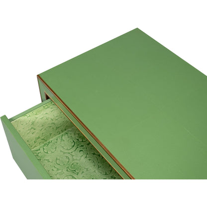 Gabriella Night Stand by Sarreid Ltd.. Made from wood, embossed shagreen leather in a traditional style.