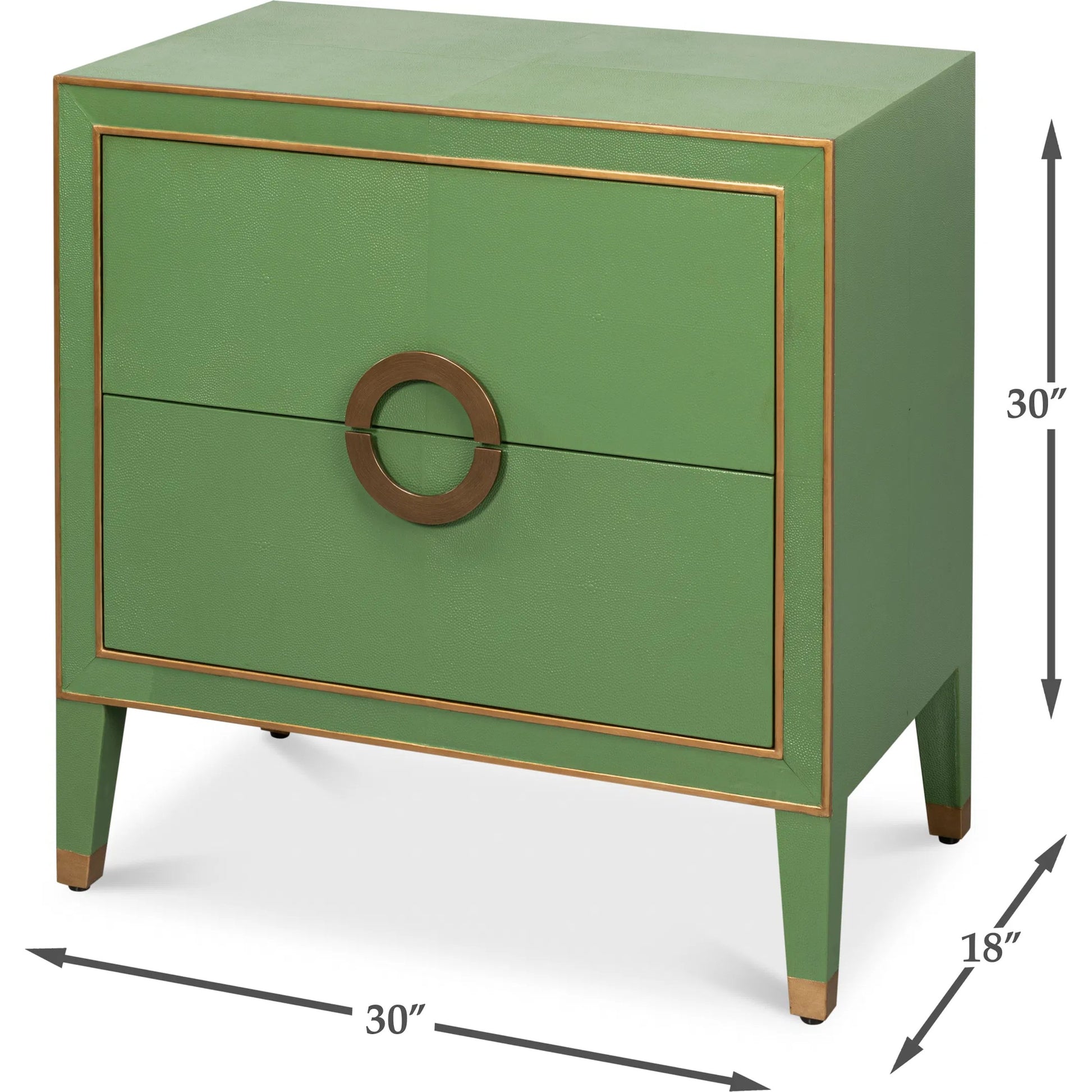 Gabriella Night Stand by Sarreid Ltd.. Made from wood, embossed shagreen leather in a traditional style.