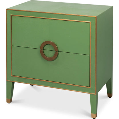 Gabriella Night Stand by Sarreid Ltd.. Made from wood, embossed shagreen leather in a traditional style.