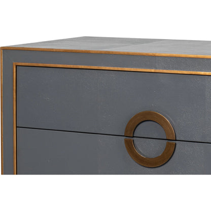 Gabriella Chest of Drawers by Sarreid Ltd.. Made from wood, embossed shagreen leather in a modern style.
