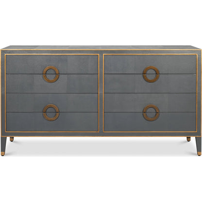 Gabriella Chest of Drawers by Sarreid Ltd.. Made from wood, embossed shagreen leather in a modern style.