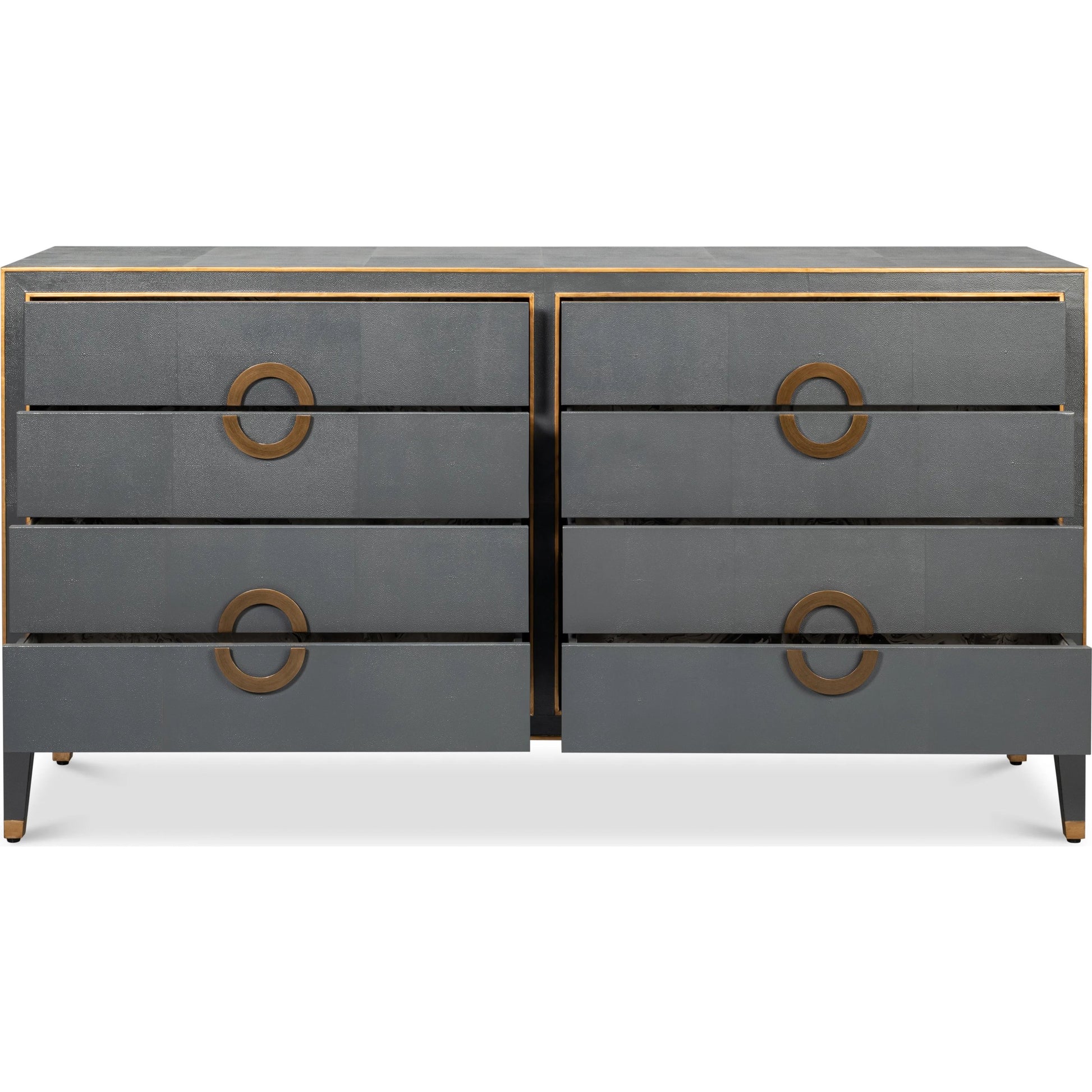 Gabriella Chest of Drawers by Sarreid Ltd.. Made from wood, embossed shagreen leather in a modern style.