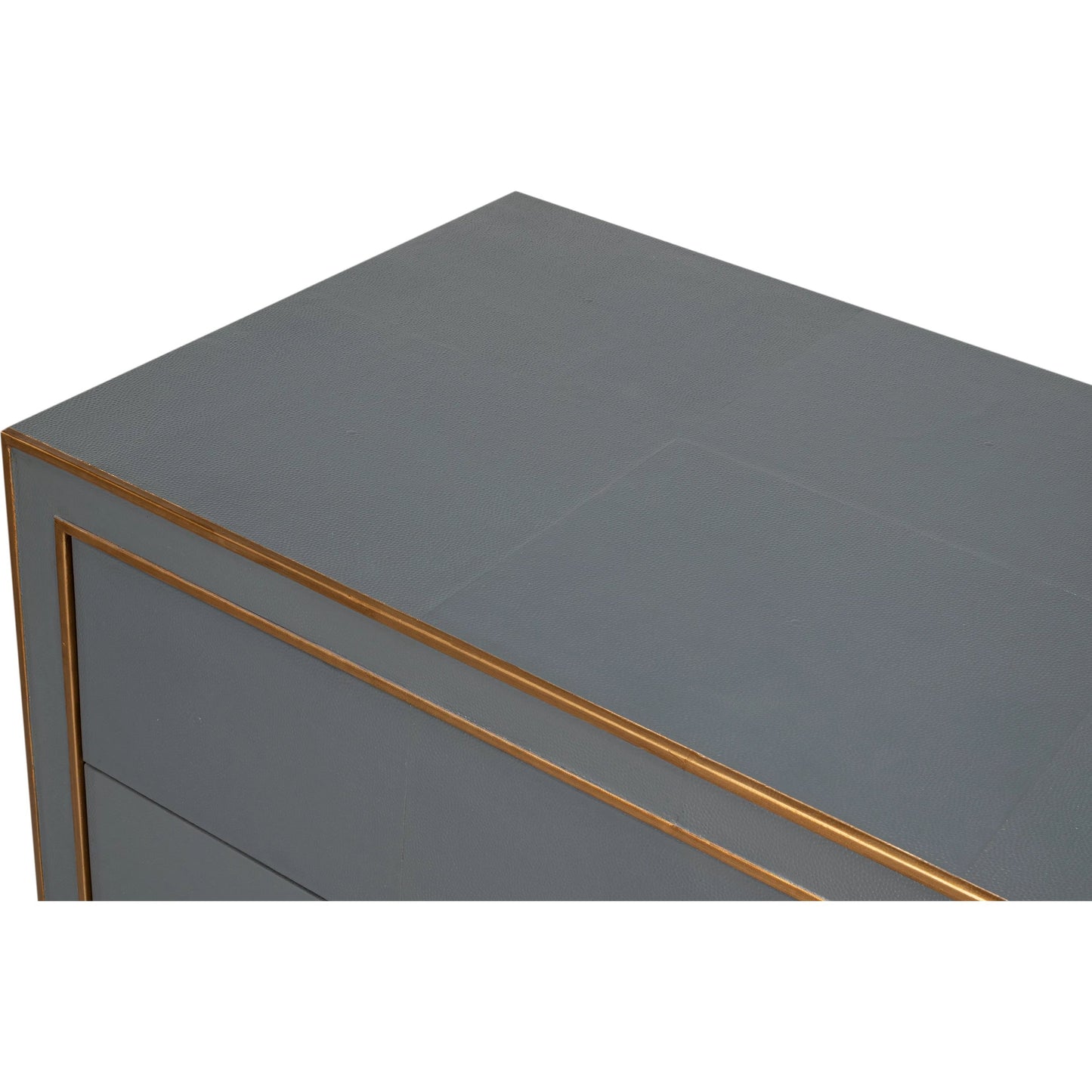 014 SI-2238556 | Closeup | Gabriella Chest of Drawers by Sarreid Ltd.. Made from wood, embossed shagreen leather in a modern style.