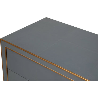 Gabriella Chest of Drawers by Sarreid Ltd.. Made from wood, embossed shagreen leather in a modern style.