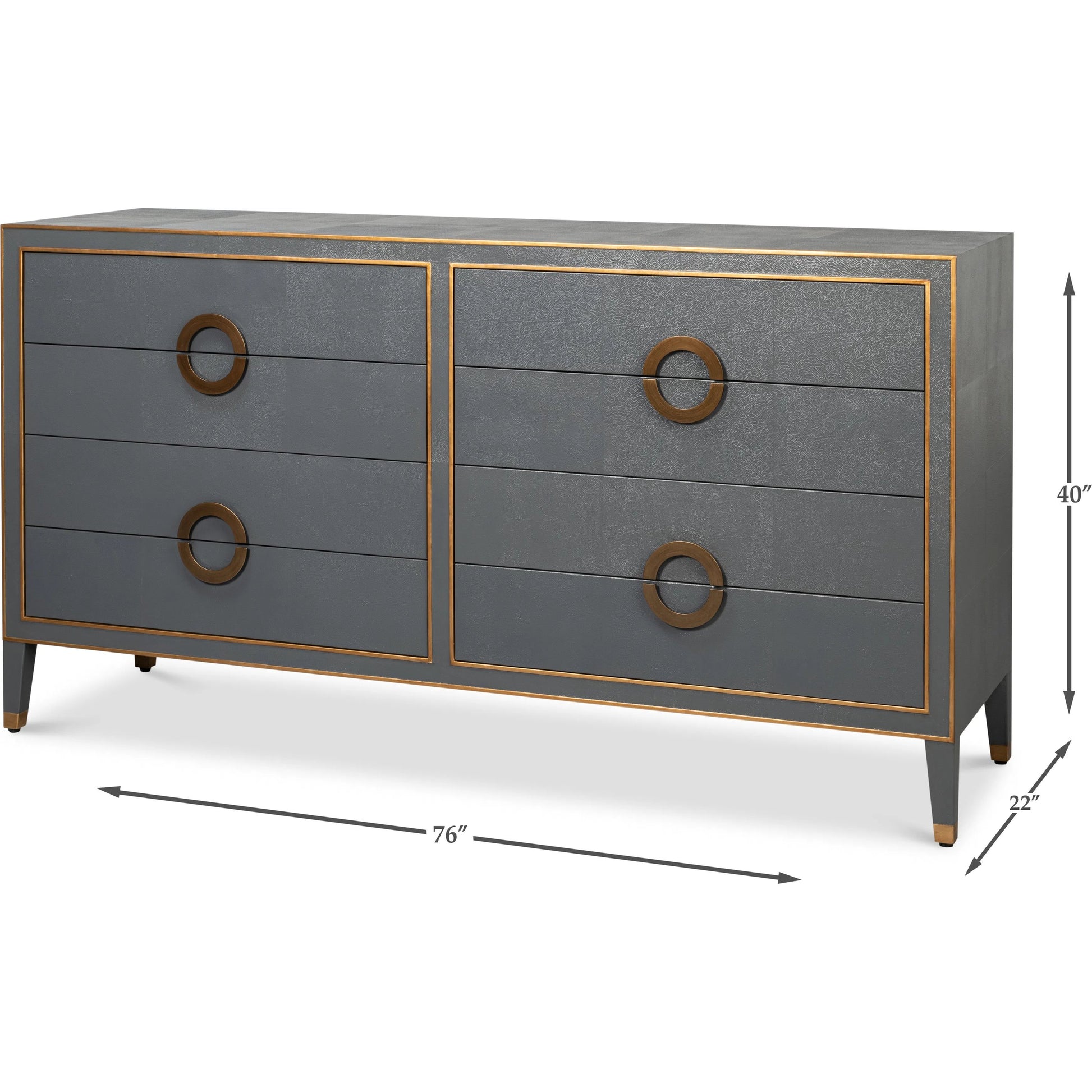 Gabriella Chest of Drawers by Sarreid Ltd.. Made from wood, embossed shagreen leather in a modern style.