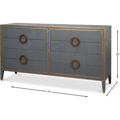 Gabriella Chest of Drawers by Sarreid Ltd.. Made from wood, embossed shagreen leather in a modern style.