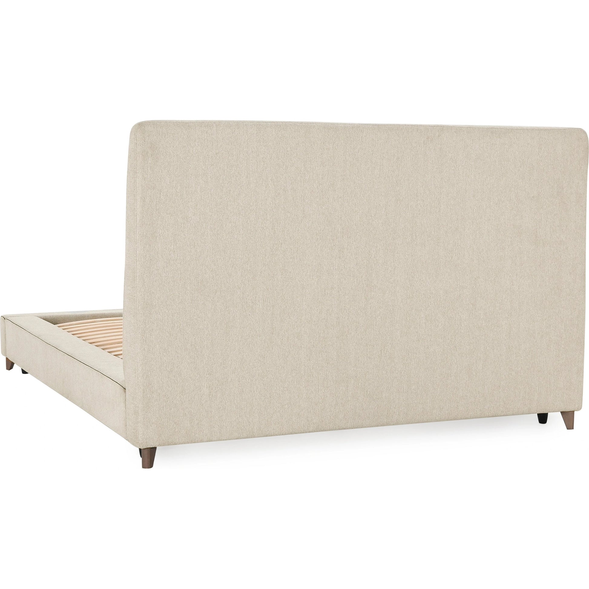 Tate Upholstered Bed by Classic Home in cream. Made from 86.5% polyester, 10% viscose, 3.5% nylon, acacia wood, pu foam, polyester fiber padding in a modern style.