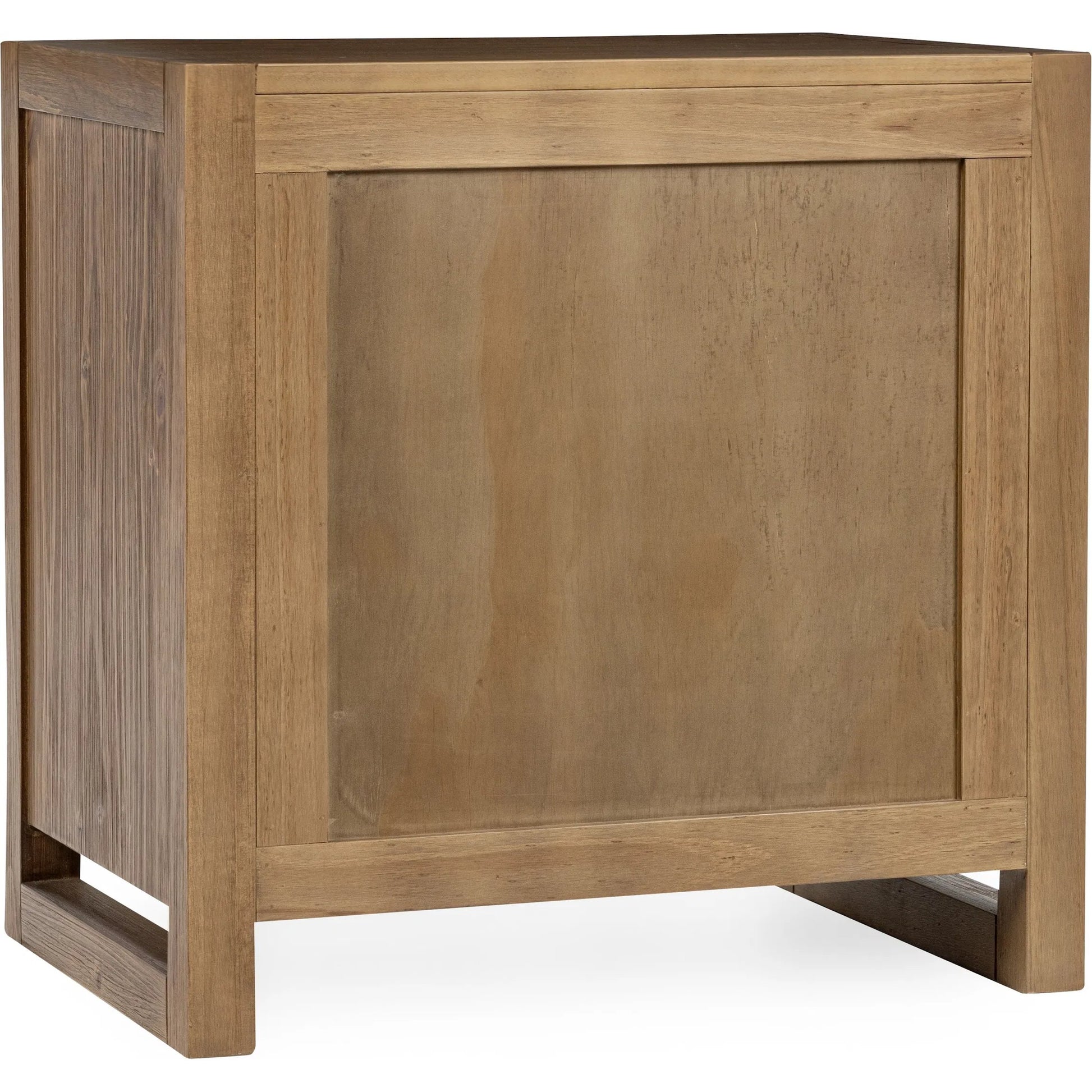 Fenmore Two-Drawer Pine Wood Nightstand by Kosas Home in honey brown. Made from pine wood in a transitional style.