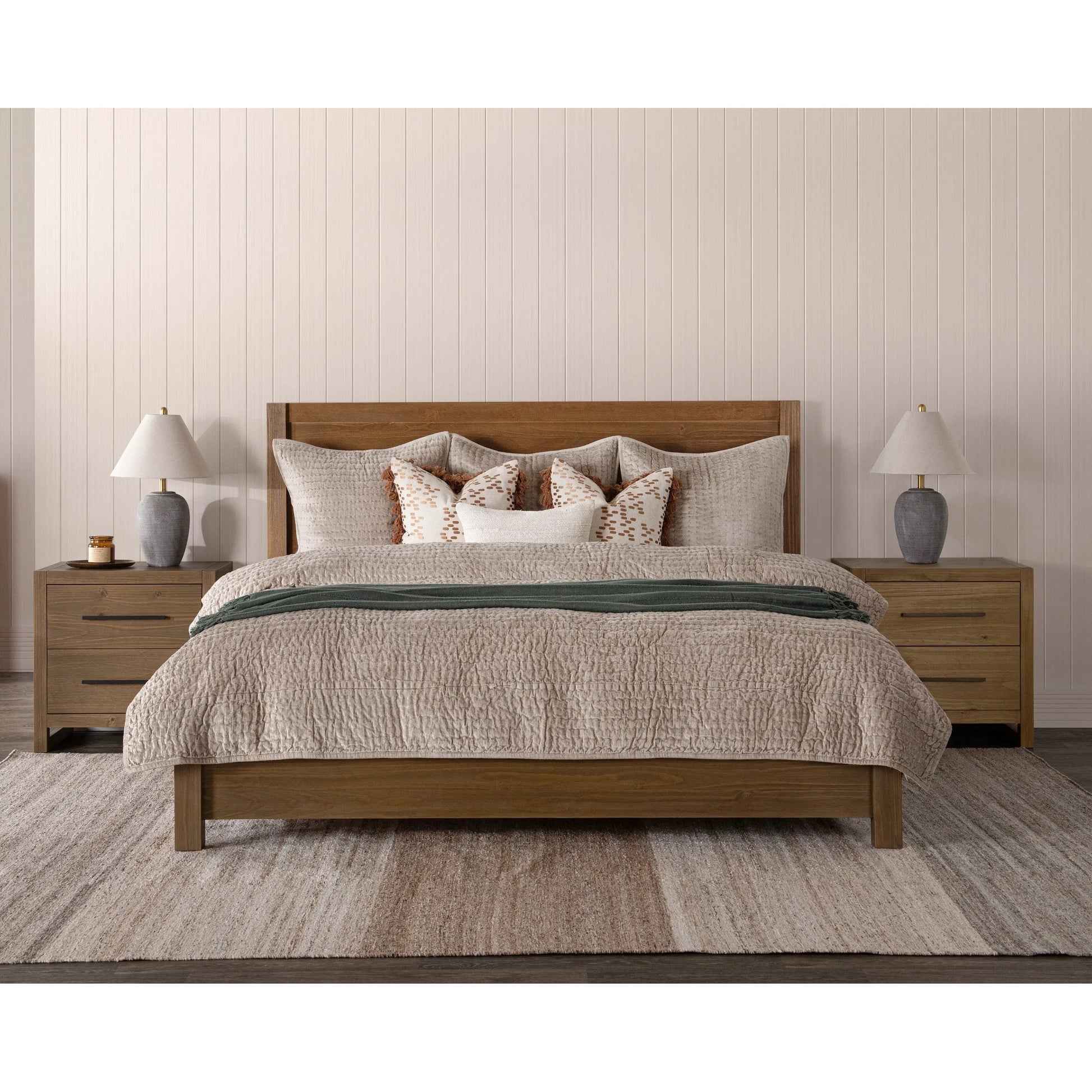Fenmore Eastern Bed by Kosas Home in honey brown. Made from pine wood in a unique style.