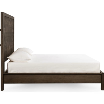 Santa Clara Platform Bed by Classic Home in toasted brown. Made from wood, oak veneer in a modern style.