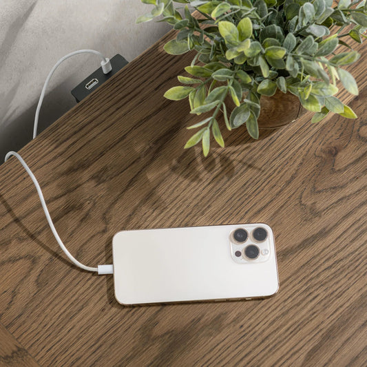 Kyrie 2-Drawer Nightstand by Classic Home in tawny brown. Made from oak veneer in a unique style.