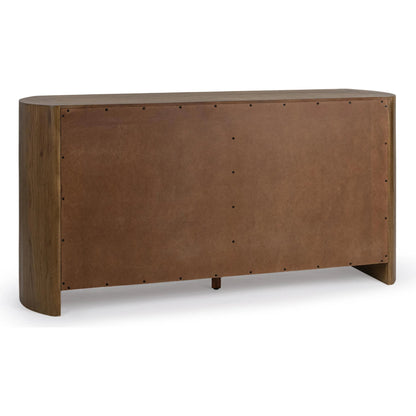 Kyrie 6-Drawer Dresser by Classic Home in tawny brown. Made from oak veneer in a unique style.