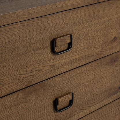 Kyrie 6-Drawer Dresser by Classic Home in tawny brown. Made from oak veneer in a unique style.