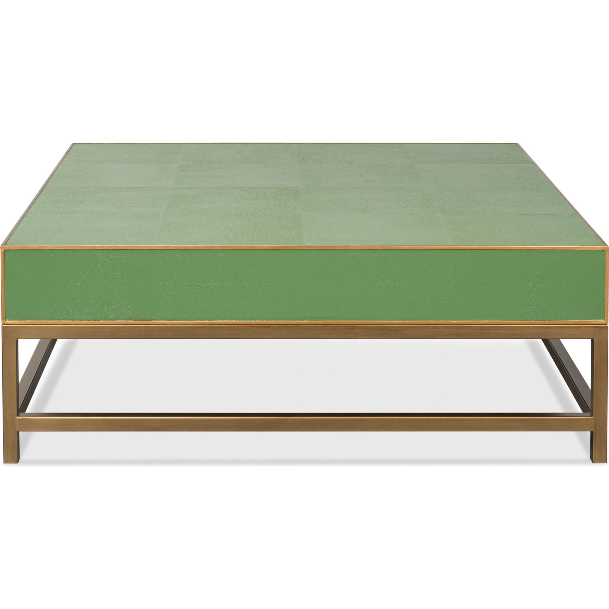 Gideon Shagreen Square Coffee Table by Sarreid Ltd.. Made from wood, leather in a transitional style.