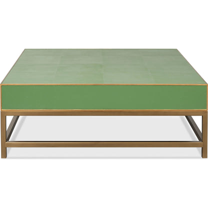 Gideon Shagreen Square Coffee Table by Sarreid Ltd.. Made from wood, leather in a transitional style.