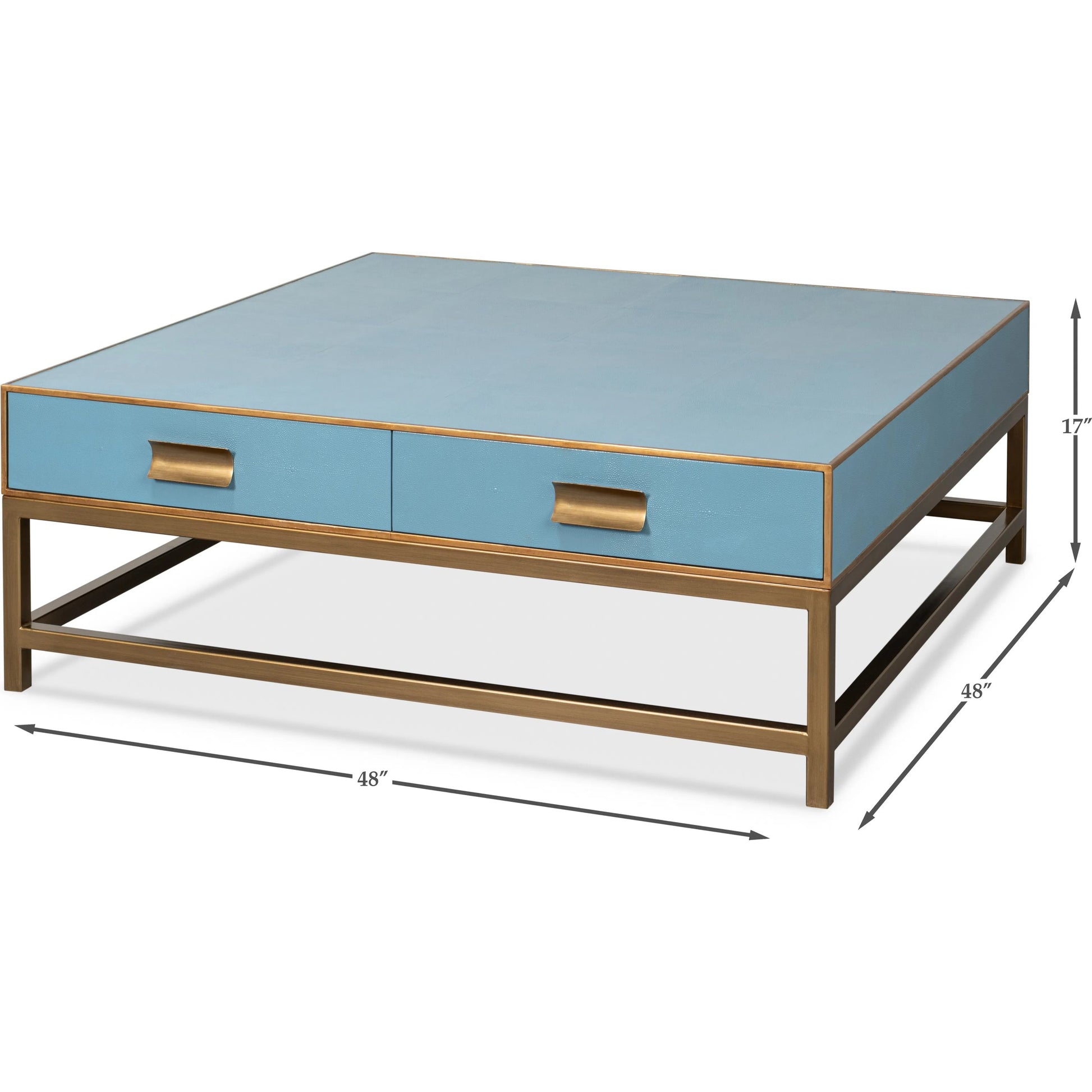 Gideon Shagreen Square Coffee Table by Sarreid Ltd.. Made from wood, leather in a transitional style.
